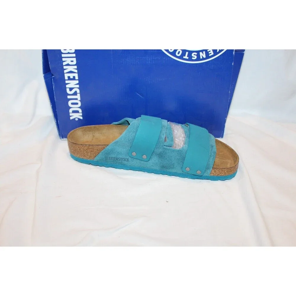 BIRKENSTOCK Uji Slide Sandal Digital Turqoise Genuine Leather Men EU 44 REGULAR